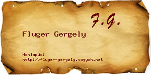 Fluger Gergely névjegykártya